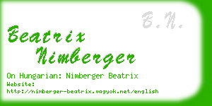 beatrix nimberger business card